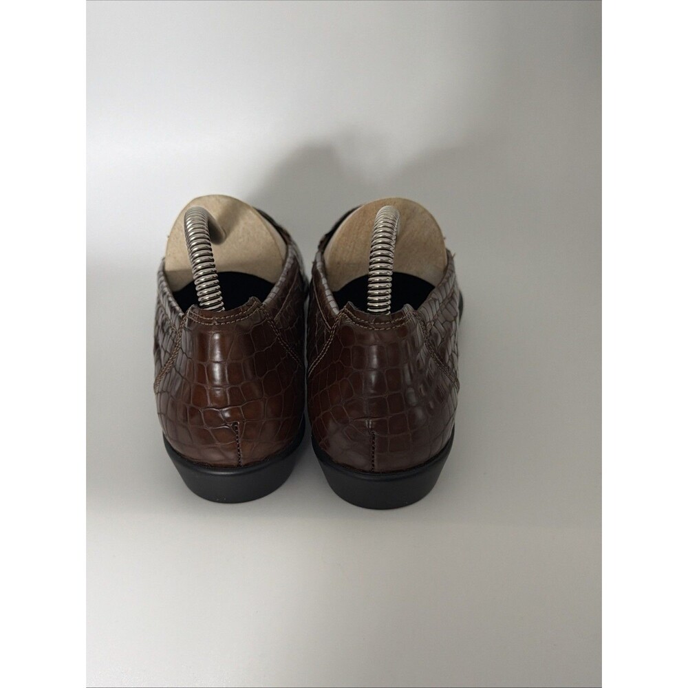 SAS Joy Slip On Loafers Croc Embossed Leather Womens Sz 8.5 M Brown Shoes NWOT - Picture 4 of 11